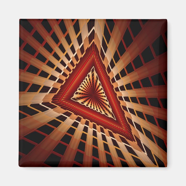 3D Fantasy Network Modern Fractal Graphic Design Magnet (Front)