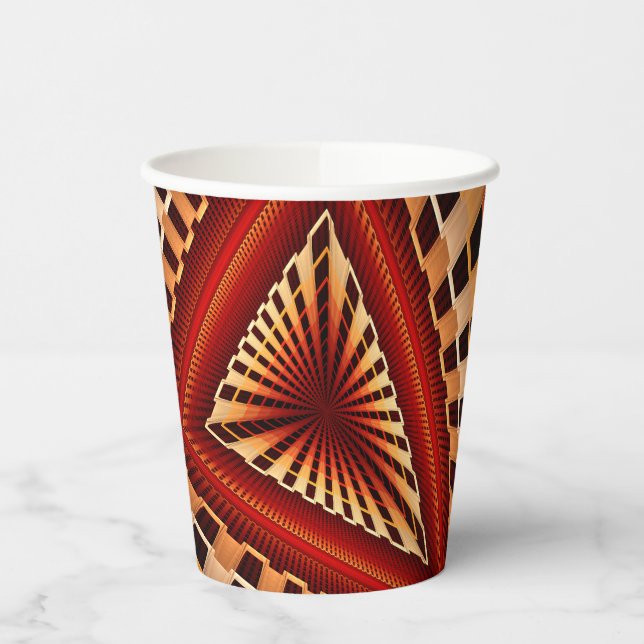 3D Fantasy Network Modern Fractal Graphic Design Paper Cups (Left)