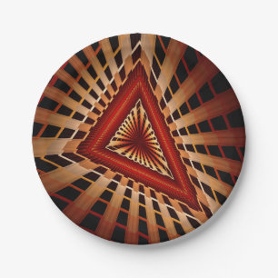 3D Fantasy Network Modern Fractal Graphic Design Paper Plate
