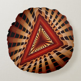 3D Fantasy Network Modern Fractal Graphic Design Round Cushion