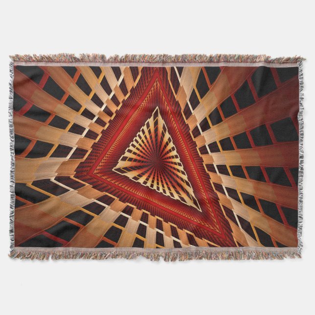 3D Fantasy Network Modern Fractal Graphic Design Throw Blanket (Front)