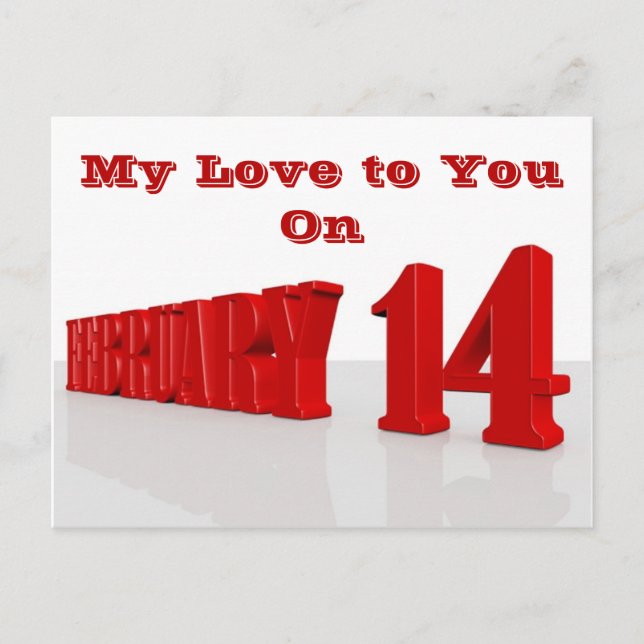 3D February 14 Postcard (Front)
