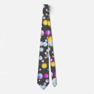 3D Floating Balls Pattern. DGrey BG Tie