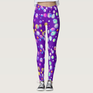 3D Floating Balls Pattern. DPurple BG Leggings