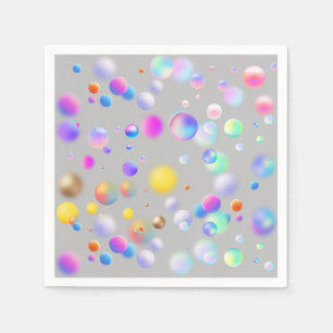 3D Floating Balls Pattern. Grey BG Napkin