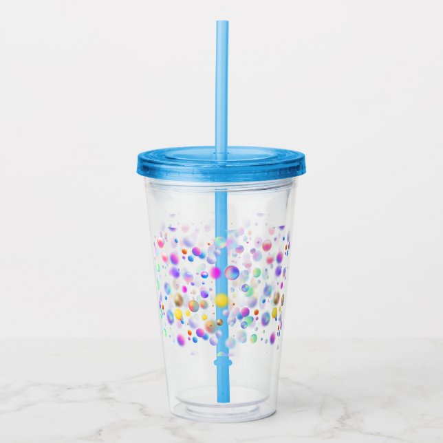 3D Floating Balls Pattern. No BG Acrylic Tumbler (Front)