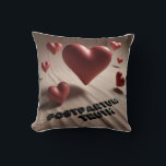 3D Floating Heart & Tear Shapes Cushion<br><div class="desc">Abstract heart and tear shapes gently float in a 3D space,  illuminated by soft,  ambient light.</div>