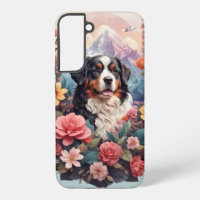 3D Floral Fantasy Bernese Mountain Dog Birds View