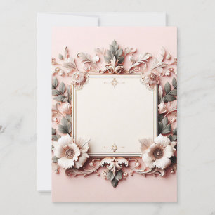 3d Floral Frame Invitation