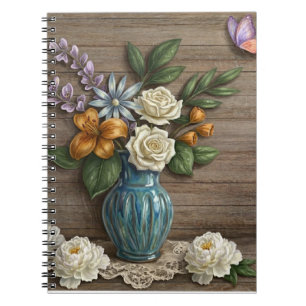 3D Floral Spiral Photo Notebook
