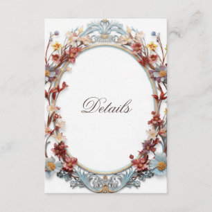 3D Floral Wreath Details Enclosure Card