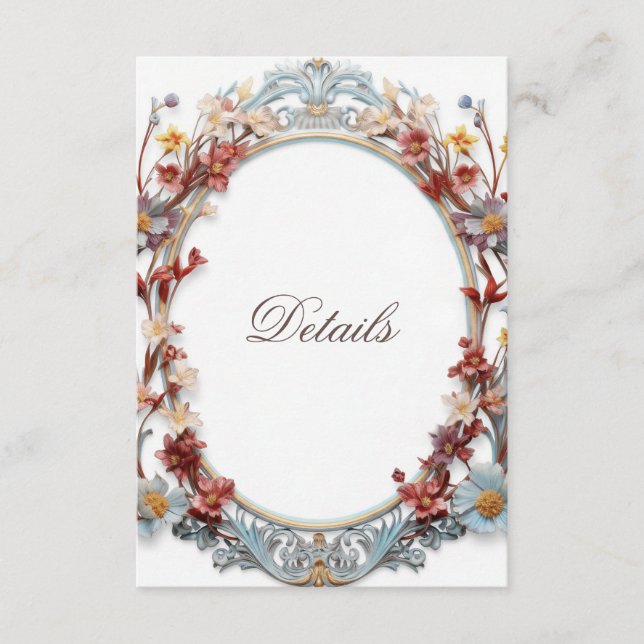 3D Floral Wreath Details Enclosure Card (Front)