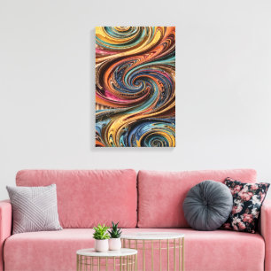3D Fluid Art Wall Art - Corrugated Cardboard Swirl