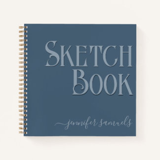 3D Fog Blue Sketching Book with Artist Name
