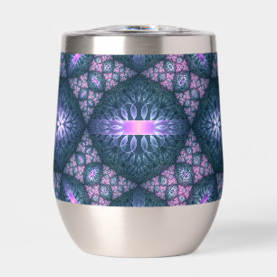 3D Fractal Art Abstract Pattern Blue Purple Pink