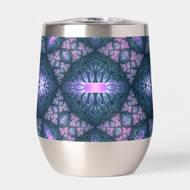 3D Fractal Art Abstract Pattern Blue Purple Pink