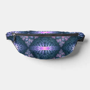 3D Fractal Art Abstract Pattern Blue Purple Pink Bum Bags