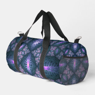 3D Fractal Art Abstract Pattern Blue Purple Pink Duffle Bag