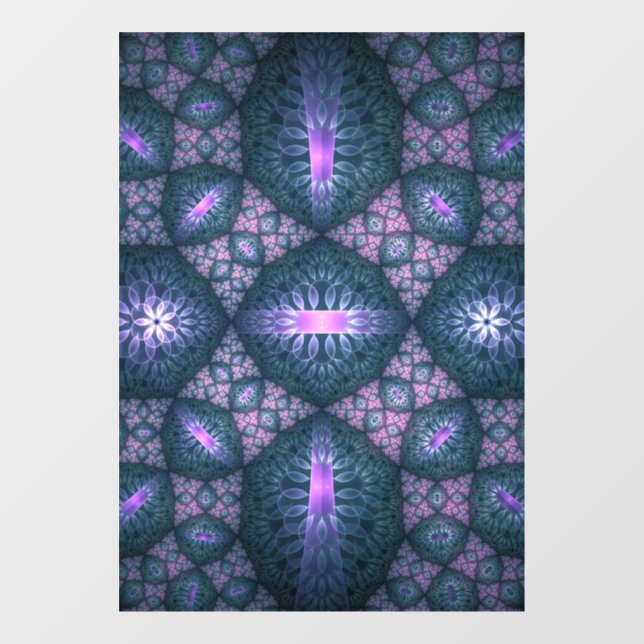 3D Fractal Art Pattern Turquoise Purple Pink (Sheet)