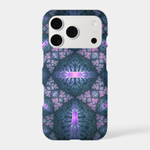 3D Fractal Art Pattern Turquoise Purple Pink