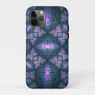 3D Fractal Art Pattern Turquoise Purple Pink Case-Mate iPhone Case
