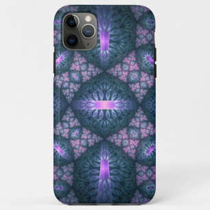 3D Fractal Art Pattern Turquoise Purple Pink Case-Mate iPhone Case