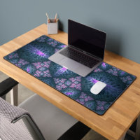 3D Fractal Art Pattern Turquoise Purple Pink