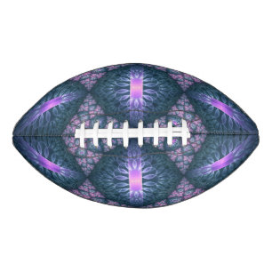 3D Fractal Art Pattern Turquoise Purple Pink Football