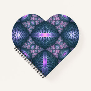 3D Fractal Art Pattern Turquoise Purple Pink Notebook
