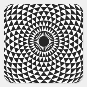 3D Fractal Optical Eye Pop White Illusion Square S Sticker