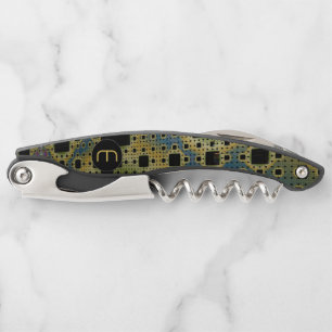 3D Fractal Sci-fi Geek Monogram Corkscrew
