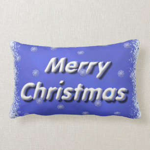 3D Frosty Merry Christmas Lumbar Cushion