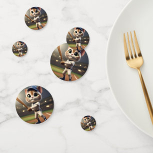 3D Funny Baseball Cat, Confetti