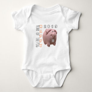 3D Funny Pig Chinese New Year 2019 Baby B 2 Baby Bodysuit