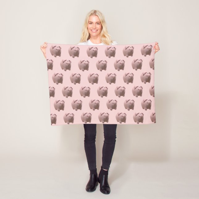 3D Funny Pig Year Birthday choose colour Fleece 2 Blanket (In Situ)