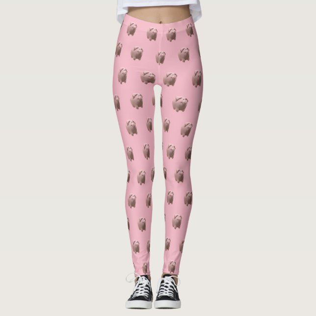 3D Funny Pig Year Zodiac choose colour leggings 2 (Front)