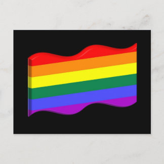 3D Gay Pride Flag Postcard