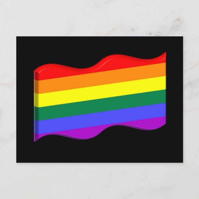 3D Gay Pride Flag Postcard (Front)