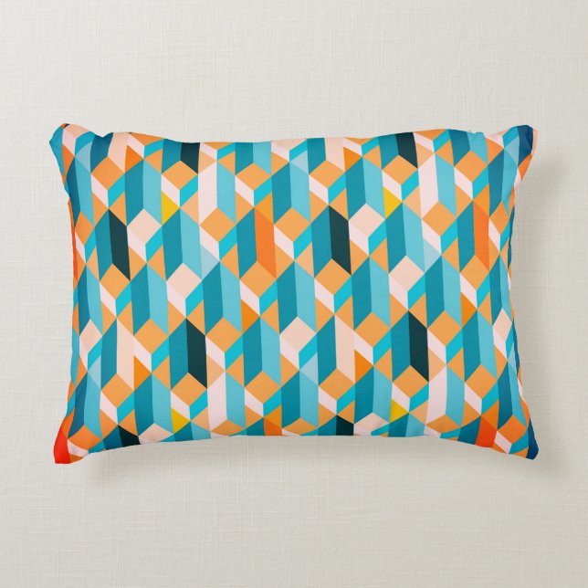 3D Geometric Bauhaus Pattern Decorative Cushion (Front)