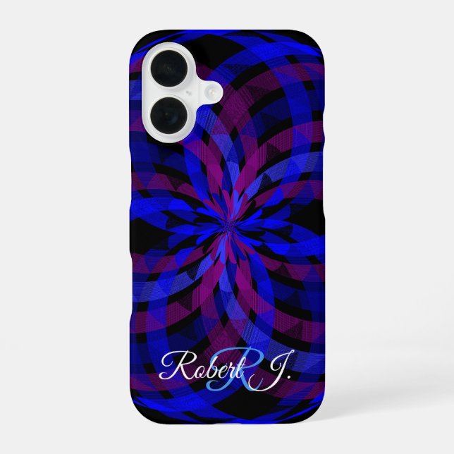3D Geometric Flower Petal Center iPhone 16 Case (Back)