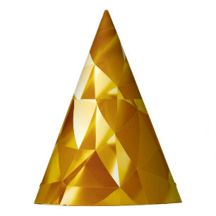 3D Geometric: Metallic Background Design Party Hat