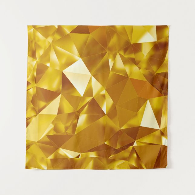 3D Geometric: Metallic Background Design Tapestry (Front)