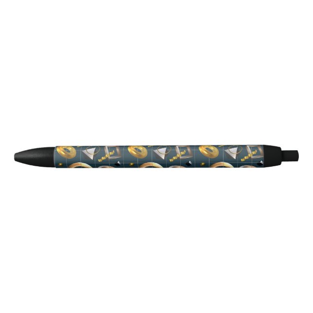 3D Geometric Pattern Black Ink Pen (Front)