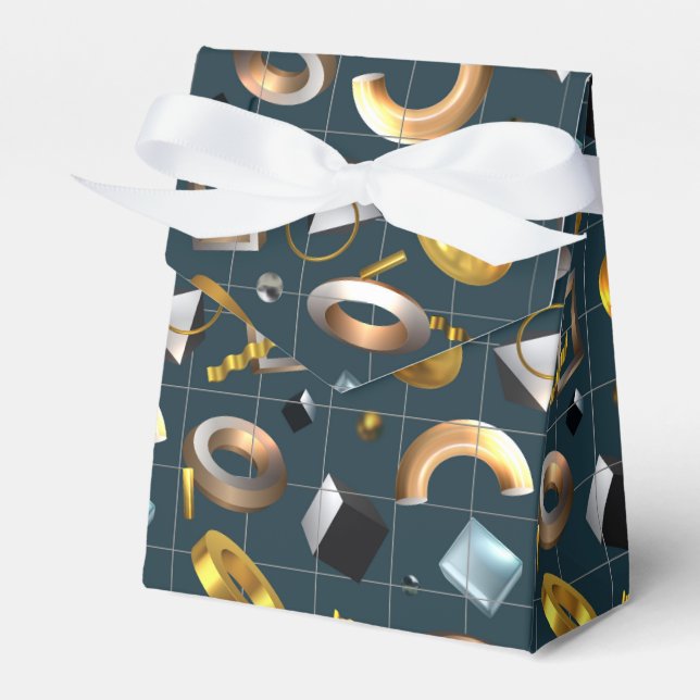 3D Geometric Pattern Favour Box (Front Side)