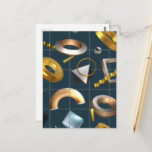 3D Geometric Pattern Postcard
