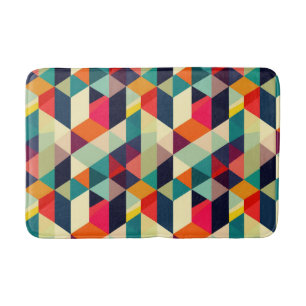 3D Geometric Pattern RETRO Mid Century Modern Bath Mat