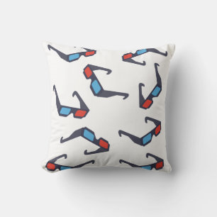 3D Glasses Pattern Throw Pillow