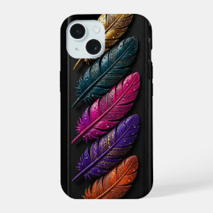 3D Glossy Gold Teal Magenta Purple iPhone Case