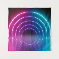 3d, glowing lines, tunnel, neon lights, virtual re