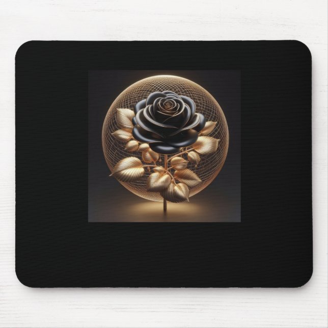 3d Gold Black Roses #16 Sticker  Mouse Pad (Front)